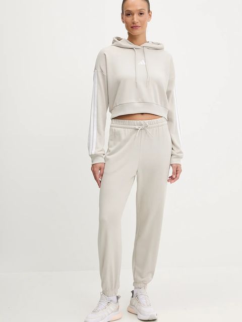 adidas spodnie dresowe Essentials damskie kolor beżowy gładkie JC8305 - zdjęcie produktu nr 2