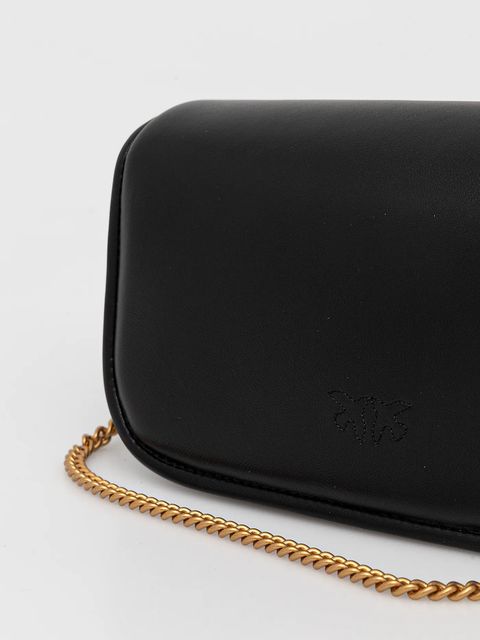 Pinko torebka skórzana Horizontal kolor czarny 105083 A26L - zdjęcie produktu nr 2