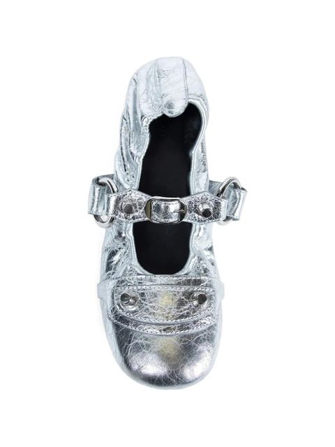 Balenciaga studded strap ballet flats - Silver - zdjęcie produktu nr 2