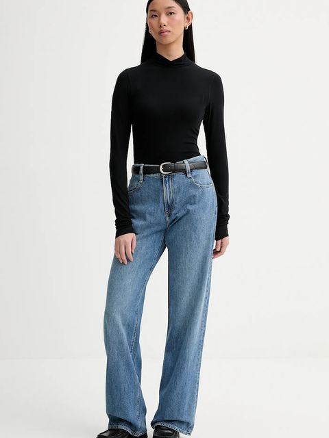 G-Star longsleeve kolor czarny z półgolfem D27968-E299