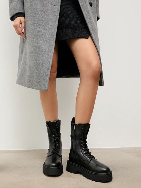 Answear.LAB workery skórzane kolor czarny na platformie - zdjęcie produktu nr 1