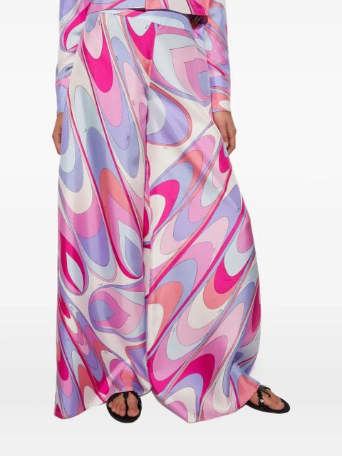 PUCCI onde-print silk-twill trousers - White