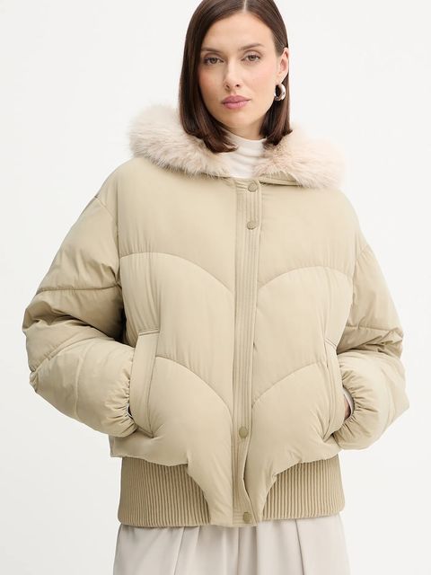 Patrizia Pepe kurtka kolor beżowy zimowa 2O0186 A674 - zdjęcie produktu nr 1