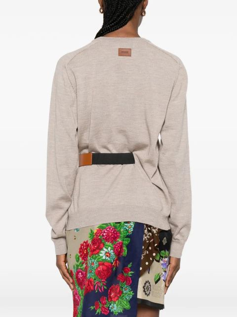 Moschino belt crewneck sweater - Neutrals