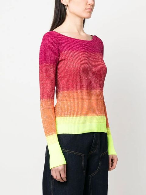 GCDS colour-block ribbed-knit jumper - Pink