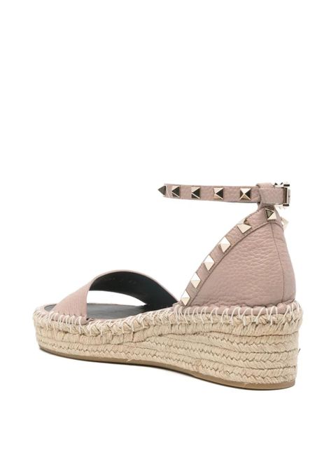 Valentino Garavani studded wedge heeled espadrilles - Pink