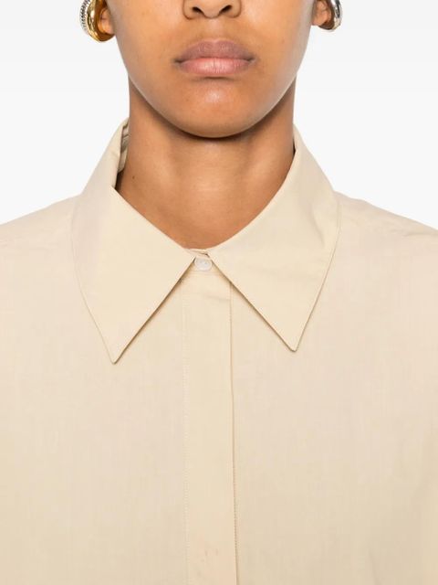 The Row Margan long-sleeve curved hem shirt - Neutrals
