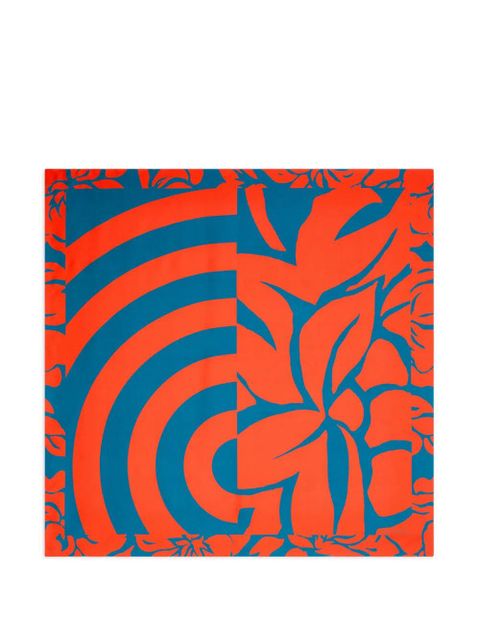 DRIES VAN NOTEN printed square scarf - Orange - zdjęcie produktu nr 1
