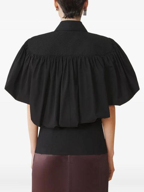 Lanvin puffed-sleeve zip-front top - Black