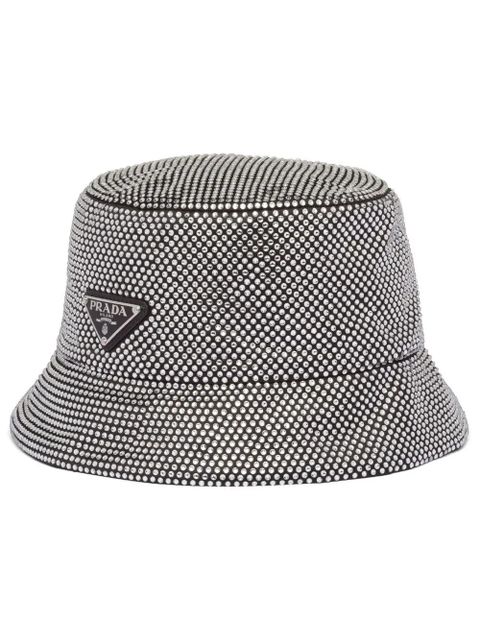 Prada crystal-embellished satin bucket hat - Black - zdjęcie produktu nr 1