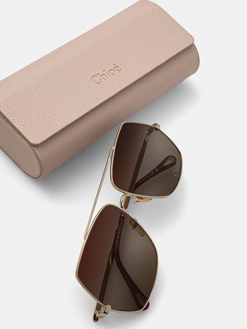 Chloé okulary przeciwsłoneczne damskie kolor złoty CH0278S