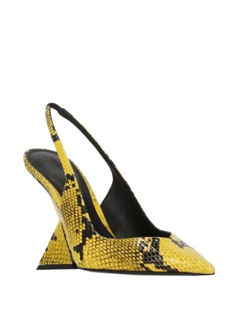 The Attico snake-print slingback pumps - Yellow - zdjęcie produktu nr 2