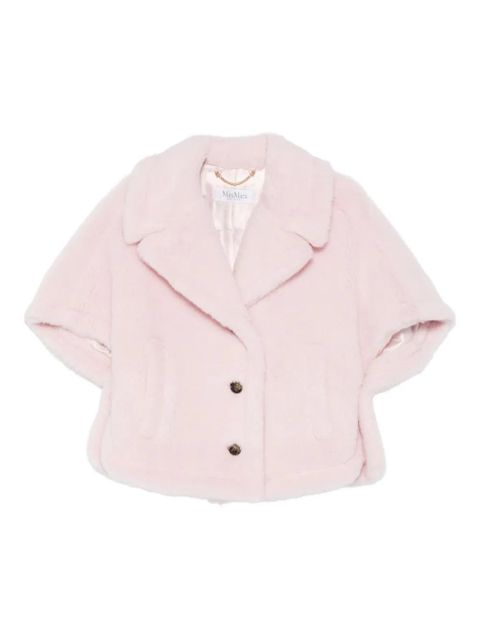 Max Mara teddy-texture buttoned cape - Pink - zdjęcie produktu nr 1