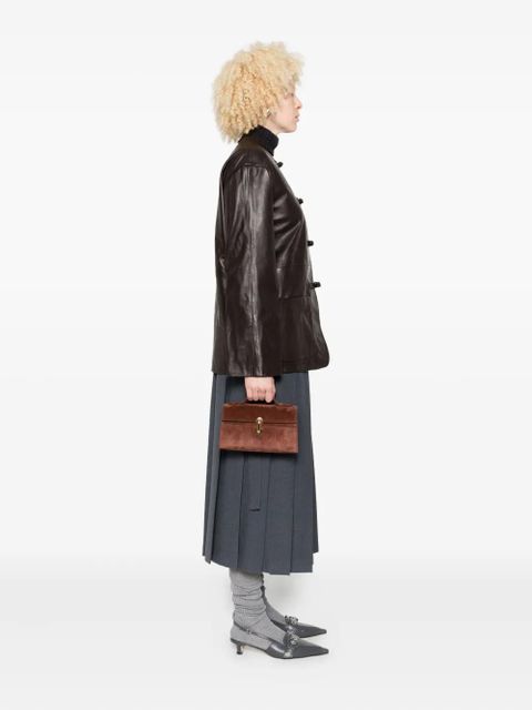 Savette top-handle clasp tote bag - Brown