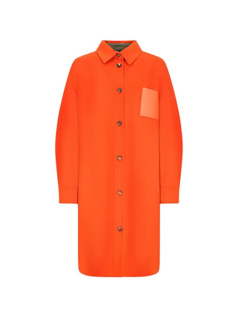 LOEWE leather-patch button-down coat - Orange - zdjęcie produktu nr 1