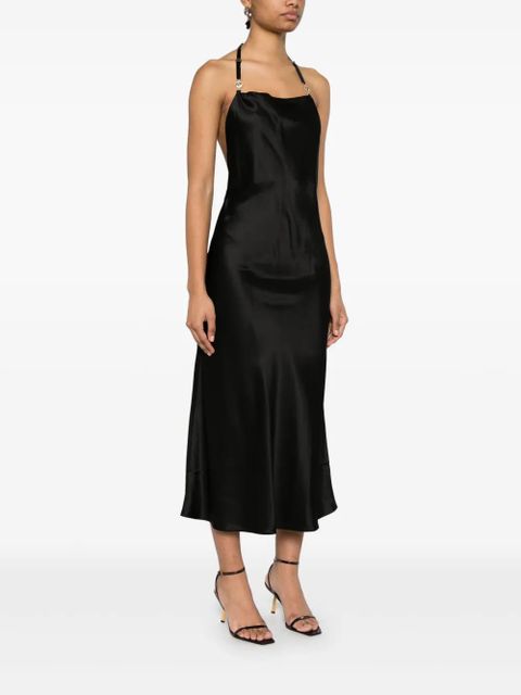 Marine Serre satin maxi slip dress - Black - zdjęcie produktu nr 2