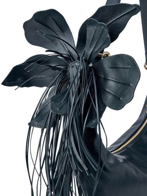 Sportmax Bruno curved adjustable-strap leather shoulder bag - Black