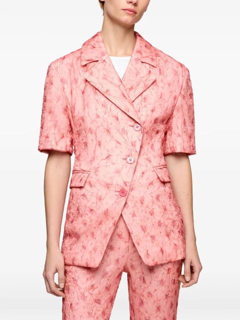 GANNI double-breasted short-sleeve jacket - Pink