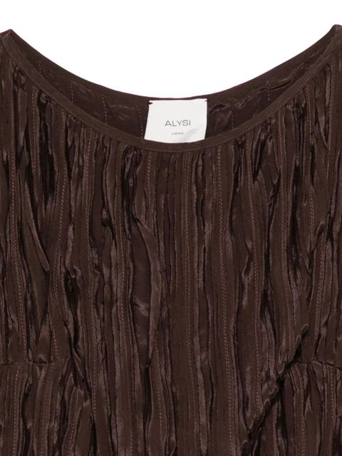 Alysi tie-detail pleated top - Brown - zdjęcie produktu nr 2