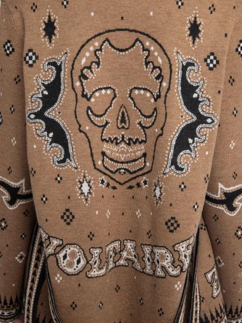 Zadig&Voltaire skull-detail belted cardigan - Brown