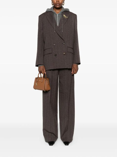 Golden Goose pinstripe virgin-wool trousers - Brown - zdjęcie produktu nr 2