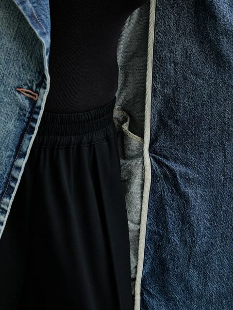 Hugo Blue płaszcz jeansowy kolor niebieski 50541545