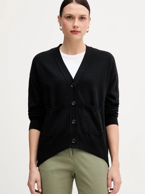 Sisley kardigan z domieszką wełny damski kolor czarny lekki 1KHTM602P - zdjęcie produktu nr 1