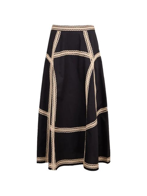 Ulla Johnson Norah A-line trim midi skirt - Black - zdjęcie produktu nr 1