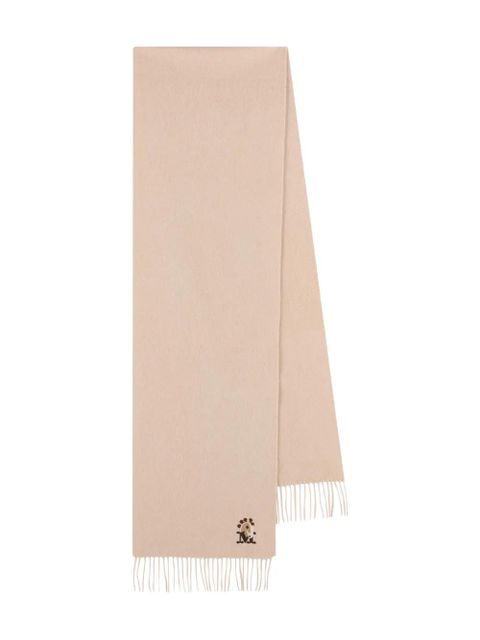 Max Mara fringed embroidered-detail scarf - Neutrals - zdjęcie produktu nr 1