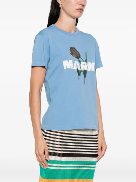 Marni flower-print T-shirt - Blue - zdjęcie produktu nr 2