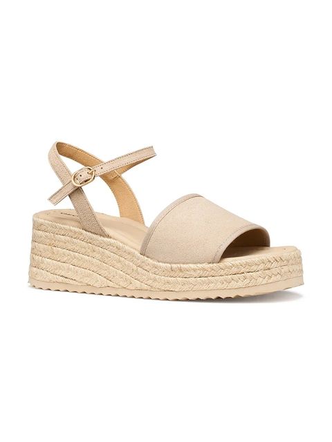 Geox espadryle na koturnie damskie skórzane D ALEMERIA - zdjęcie produktu nr 1
