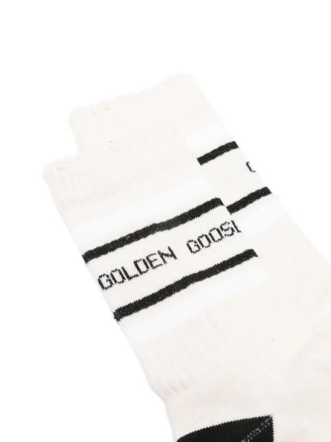 Golden Goose stripes logo socks - Neutrals