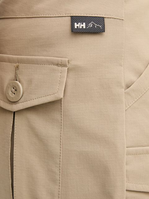 Helly Hansen szorty outdoorowe Maridalen kolor zielony gładkie high waist 62872