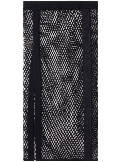 Off-White logo-tape mesh skirt - Black - zdjęcie produktu nr 1