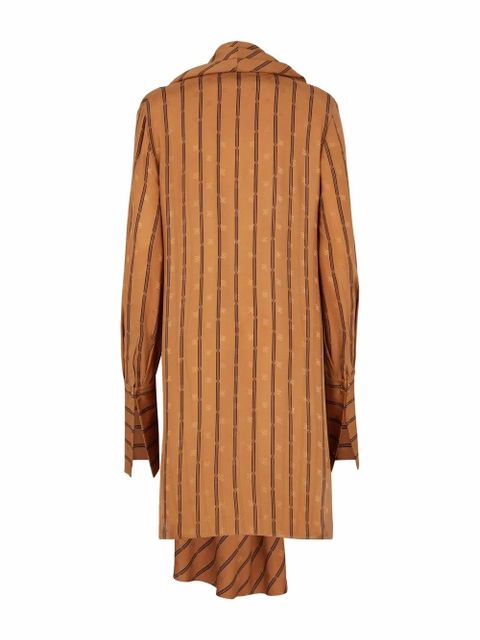 FENDI Karligraphy striped silk dress - Brown - zdjęcie produktu nr 2