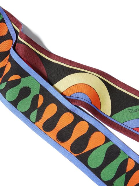 PUCCI Onde Leocorno-print silk scarf - Green