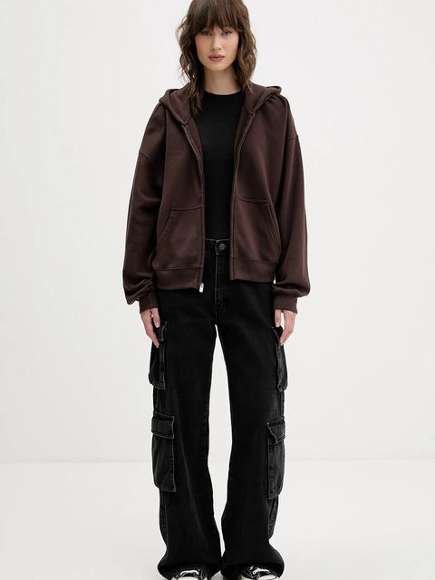 Hollister Co. bluza damska kolor brązowy z kapturem gładka KI352-5226-440