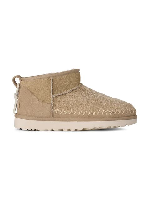 UGG śniegowce zamszowe Classic Ultra Mini Biarritz kolor beżowy 1171538.MDSD - zdjęcie produktu nr 1