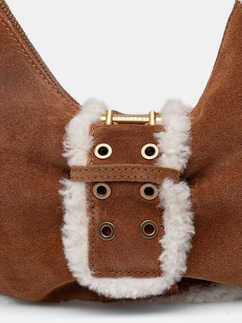 Marciano by Guess torebka zamszowa kolor brązowy 5BGZ18 7412A