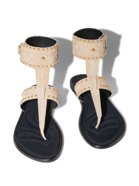 PUCCI Emilia stud-embellished flat sandals - Brown
