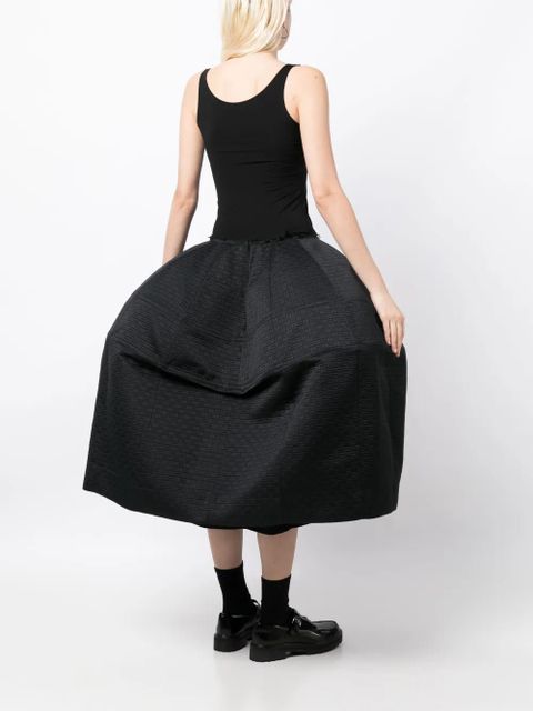 Comme Des Garçons panelled patterned-jacquard midi skirt - Black