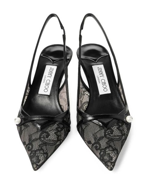 Jimmy Choo 45 mm Amita lace-embellishment pumps - Black