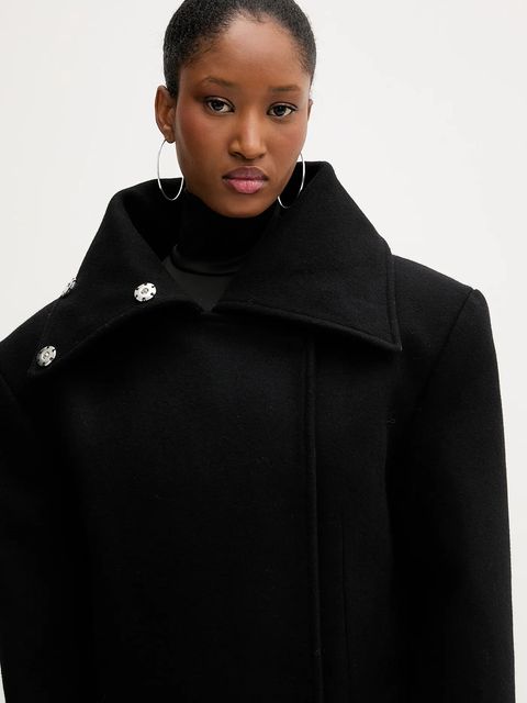 PRESSIAT płaszcz kolor czarny PRE312FW24