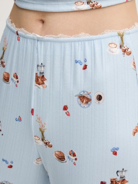 Abercrombie & Fitch spodnie piżamowe damska kolor niebieski KI146-5112-111