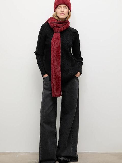 Answear.LAB czapka z wełną kolor czerwony