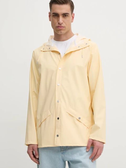 Rains kurtka Jacket W3 kolor żółty przejściowa 12010