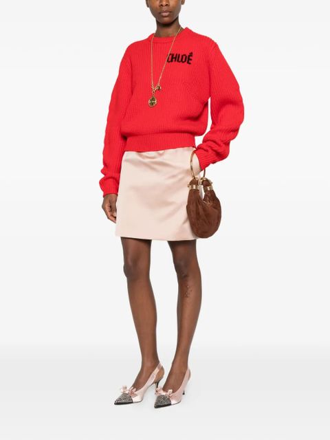 Chloé CHLOE RD LS LOGO JUMPER RED - zdjęcie produktu nr 2