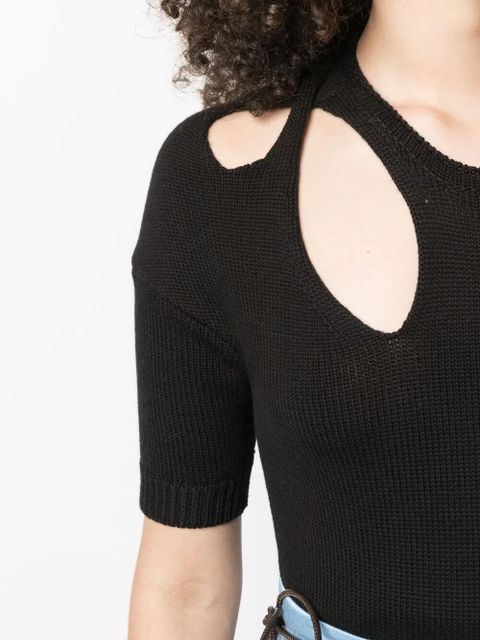 Chloé cut-out knitted top - Black
