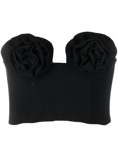 Magda Butrym flower applique bustier-style top - Black - zdjęcie produktu nr 1