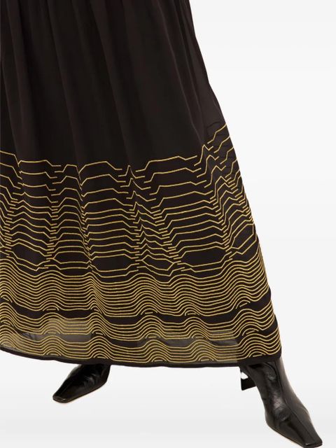 Marie Oliver Winfrey pleated ruffle maxi dress - Black